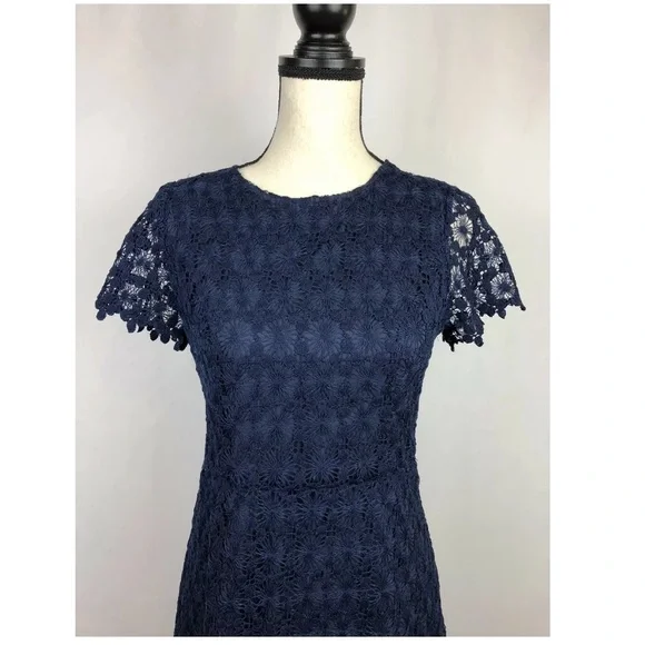 Sail to Sable Women's Navy Blue Lace A-Line Dress - Picture 2 of 7